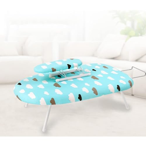 Table Top Ironing Board with Thick Felt Padding, Metallic Cover, Telescopic Iron Rest, Foldable Legs for Easy Storage
