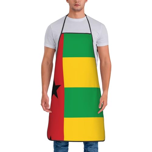 WSSYYBF Schürze mit Flagge von Guinea-Bissau, wasserabweisendes Polyester, Frontdruck-Design für Küche, Profi, Grill