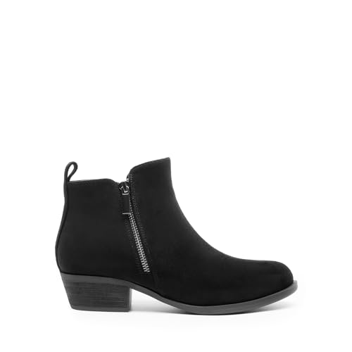 DREAM PAIRS Women's Ankle Boots Classic Low Chunky Heel Side Zipper Booties Shoes2