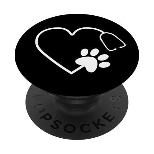 Veterinarian Heart Paw Print Stethoscope Vet PopSockets PopGrip: Swappable Grip for Phones & Tablets PopSockets Adhesive PopGrip