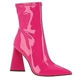 Steve Madden Women's Ticker Ankle Boot, Pink Patent, 8.5