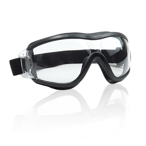 teashow Goggles Safety Over Glasses Anti Fog Scratch Resistant Protective Eyewear Adjustable Double-Sided Vented Panoramic Lenses for DIY Construction Works Laboratory