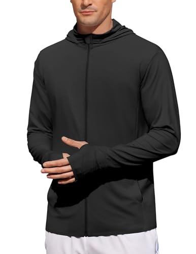COOFANDY Men's UPF 50+ Light Jacket Full Zip Sun Protection Hoodie Long Sleeve Sun Shirts UV Fishing Hiking Athletic Running