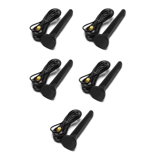 Pyugxab 5X Antena gsm GPRS 3G 4G 5G para Exteriores de Alta Ganancia 15DBi 600-6000MHz SMA Macho Impermeable Antena MagnéTica con Ventosa para Enrutador