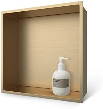 MERRANOX Shower Niche,Stainless Steel Shower Niche,Recessed Niche Shower for Bathroom Storage,no tiling Required (Champagne Gold, 12 X 12 Inches)
