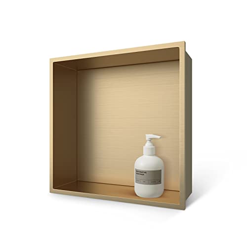Merranox Shower Niche,Stainless Steel Shower Niche,Recessed Niche Shower For Bathroom Storage,No Tiling Required (Champagne Gold, 12 X 12 Inches) #TOP11