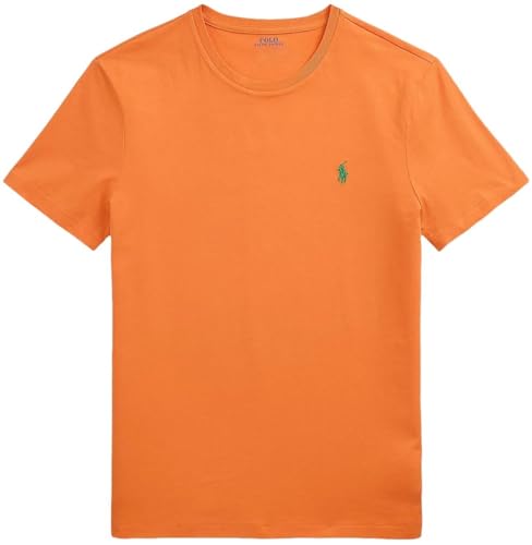 POLO RALPH LAUREN Men's Jersey Cotton Crew Neck T-Shirt, Rl Bedford Orange, Large