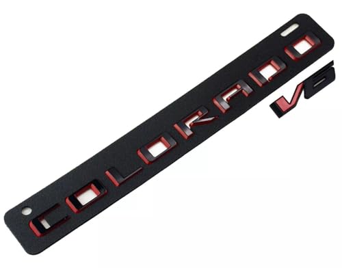 Image of Body Side Tailgate Truck Letter Emblems 3D Badge Nameplate 85594766 Fits for 2015-2022 Colorado V6 4pcs (Red Black)