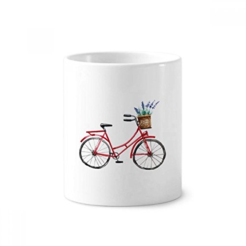 Porte-stylo aquarelle vélos lavande en céramique pour décoration de bureau et maison