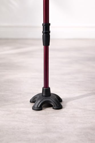 Image of 4-Leg Medical Walking Aid for Old People Adjustable Height Heavy Duty Lightweight Walking Stick for Senior Citizens & Patients Anti-Slip Base High Mild Steel (Rose Gold)