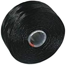 S-lon Nylon Beading Thread Size D 78 Yards (234 feet) Black