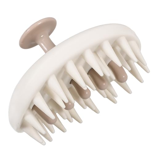 LAPYAPPE Spazzola per Shampoo in Silicone Alimentare Bianco-Grigio Massaggiatore per Cuoio Capelluto Scrub Esfoliante Spazzola per Chioma da Doccia Leggera e Resistente Adatta a Tutti i