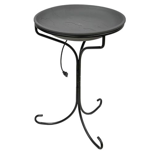 Prime Retreat Heated Bird Bath with Metal Stand and Cord Connector Kit