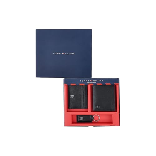 Image of Tommy Hilfiger Amadeus Men Gift Set | Black | Wallet & Card Holder | Keyfob | Casual