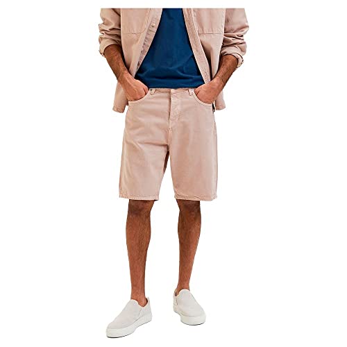 SELECTED HOMME Men's denim shorts, wide fit, Fawn, L
