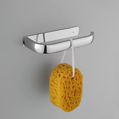 Biutimarden Modern Wall Mounted 304 Stainless Steel Toilet Roll Paper Holder Bathroom Tissue Rack Chrome Finish