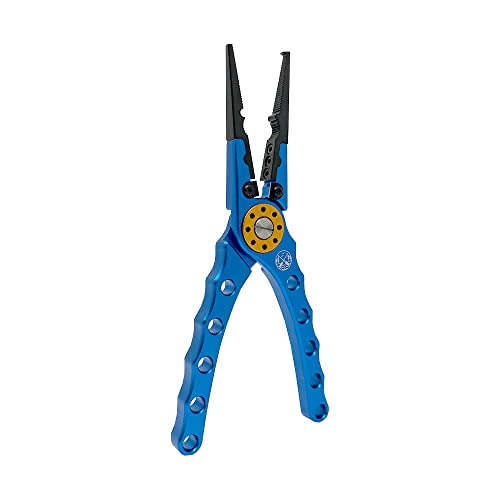 Harbor Lake Aluminum Fishing Pliers, Hook Remover, Saltwater Resistant, Line Cutters, Split Ring Opener, W/Lanyard & Sheath – Fishing Gifts For Men (Blue) #TOP7
