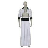 cosplayseek US Size Black Robe, US Size White Long-Sleeved Jacket and Hakama Cosplay Costume(Male XXL)