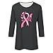 Breast Cancer Awareness Shirts Women Casual Fall Loose 3/4 Sleeve Pink Ribbon Blouses Tops Fashion Graphic Shirt 2025