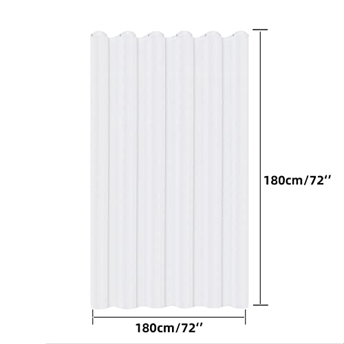 Spacedresser Jacquard Fabric Shower Curtain,Shower Curtain Liner,Shower Curtain Set With 12 Shower Curtain Hooks,Hotel Quality Gingham Weave Bathroom Curtain With Grommets,72 X 72 Inches Long White #TOP2