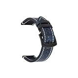 CBFMFVFROR Cinturino in pelle 2 pezzi, adatto for cintura Huawei GT2/GT3, cinturino nero, giallo marrone adatto for Samsung Galaxy(Tibetan Blue,18mm)