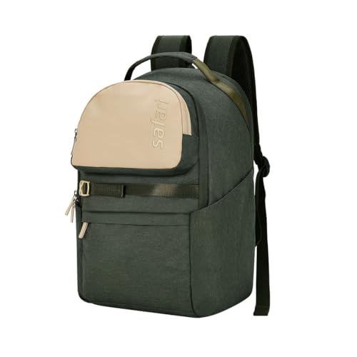 Image of Safari Dart 2 24L College backpack, 2 compartments, 17 inch laptop compatible, Smart trolley sleeve, Front pocket, college backpack bags for women and men, travel bag, Ideal for Students, Color - Olive