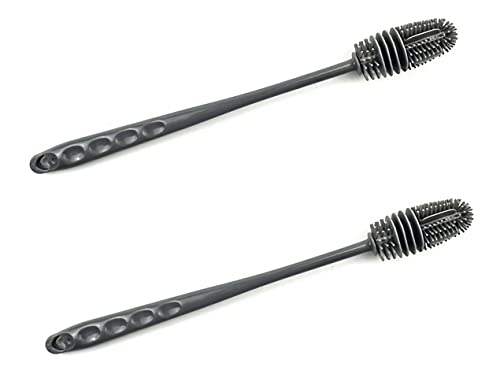 2Pcs Brosse Bouteille Poignée Longue Silicone Nettoyant Flexible