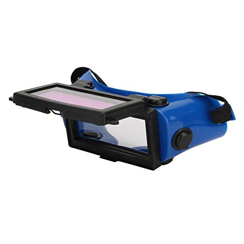 Gafas de soldadura con oscurecimiento automático Solar DIN16 Máscara de ojos con oscurecimiento automático Gafas de soldadura Gafas de protección ocular (Azul) Accesorio de repuesto