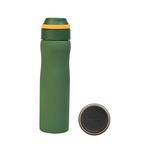 Image of Headway by rabitat Oslo Thermos Water Bottle with Infuser Meridian Green 750 ml | 2 Years Brand Warranty | Triple Layer Vacuum Insulated Flask | Hot and Cold Steel Water Bottle | ISI Certified