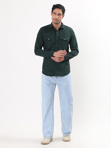 Image of Premium Men Plain Shirt Full Sleeve | Button Down Collar RFD Lightweight Fabric | Regular Fit Casual Wear Shirt with Double Pocket Design