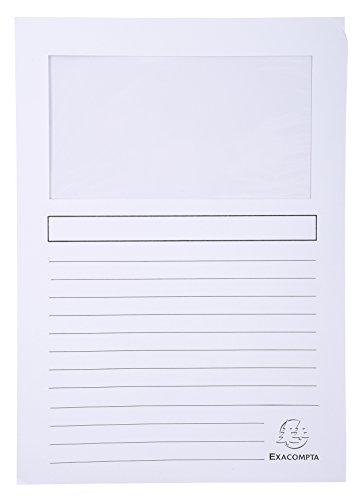 Exacompta 50450E 10er Pack Fenstermappen Super PEFC zertifiziert Karton 160g/m² praktisch und robust für DIN A4 farbig sortiert Dokumentenmappe Einschlagmappe
