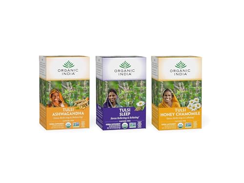 ORGANIC INDIA Iced Tulsi Tea Bags Variety Pack - Assorted Tea, Ho...