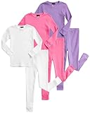 dELiA*s Baby Girls' Thermal Underwear - 6 Piece Waffle Knit Top and Long Johns (12M-4T), Size 24 Months, Lavender/White/Medium Pink