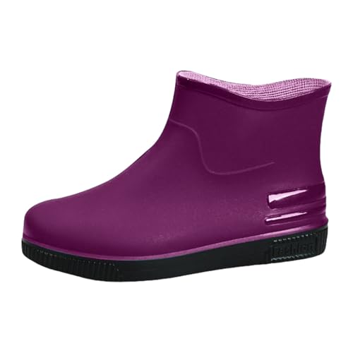 Botas de agua de goma cortas para mujer, resistentes al agua, fáciles de limpiar, cómodas, antideslizantes, fáciles de poner y quitar, versátiles, Wellington, mayor durabilidad para un ajuste de