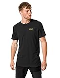 T-Shirt mit Biobaumwolle Jack Wolfskin Herren Essential T-Shirt, schwarz (black), M