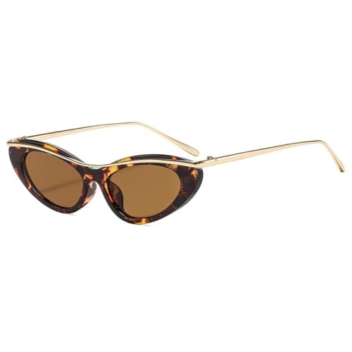 Lunettes de soleil œil de chat vintage en métal avec protection UV400 pour femme