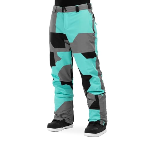 SIROKO - Pantalons de Snowboard P1 Sleet - XL - Turquoise/Gris