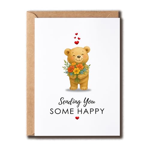 NKPDesigns Sending You Some Happy - Cue Bear o[Xf[J[h - 킢aO[eBOJ[h - Â - ւ̑蕨 - q - 
