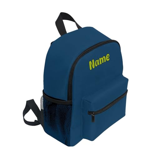 Custom Kid's Name Backpack,Dark Blue Toddler Backpack for Daycare Travel, Personalized Name Preschool Bookbags for Boys Girls2