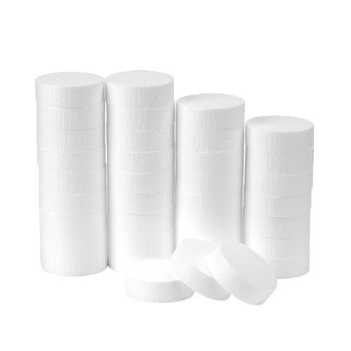 Crafare 3 Inch Foam Circles for Crafts 36 Pack 1 Inch Thick Round Polystyrene Foam Discs for DIY Projects