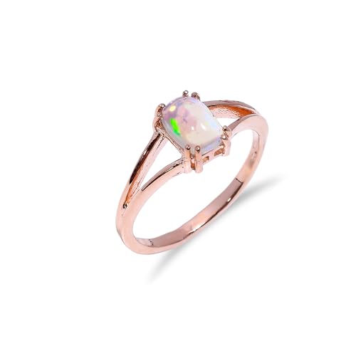 Anillo de ópalo bague de fiançailles opale naturelle argent 925 femme R021