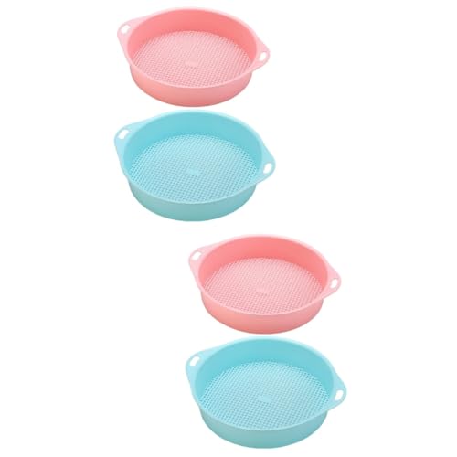 SUPVOX 2sets Plastic Soil Sieve for Outdoor Plants Garden Sifter Tool for Rocks Soil 2pcs*2