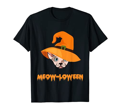 Happy Meow-loween Sphynx Cat Mamá para Halloween Camiseta