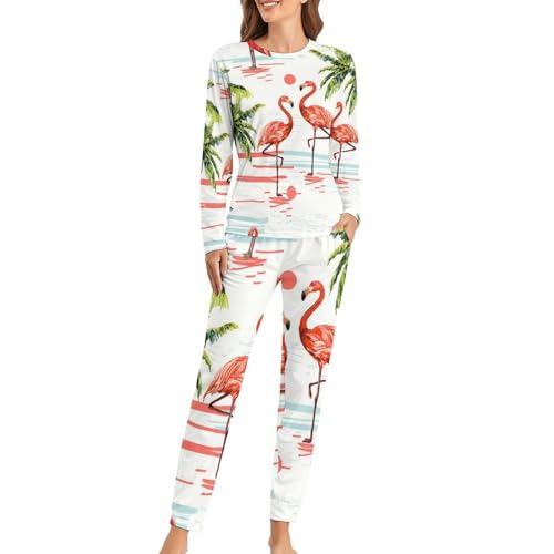 Pyjama femme Flamant Rouge en tissu premium avec finitions soignées pour la nuit