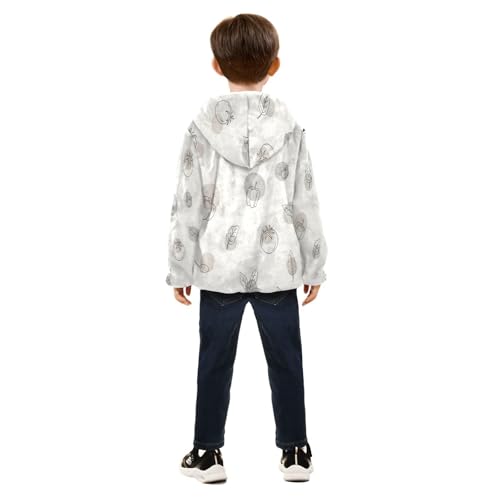 Vegetable Pattern Toddler Fleece Jacket Girl Boys Hooded Fleece Jacket Coat Warm Outwear Zip-up 3-10T4