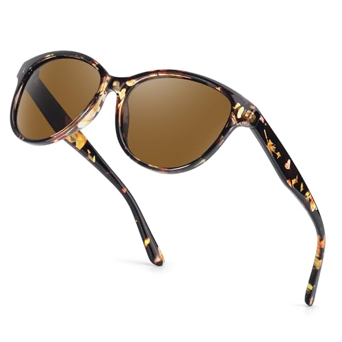 TJUTR Lunettes de soleil rétro pour femme - Polarisées - Protection UV - Lunettes de soleil classiques pour la randonnée, les voyages, la conduite