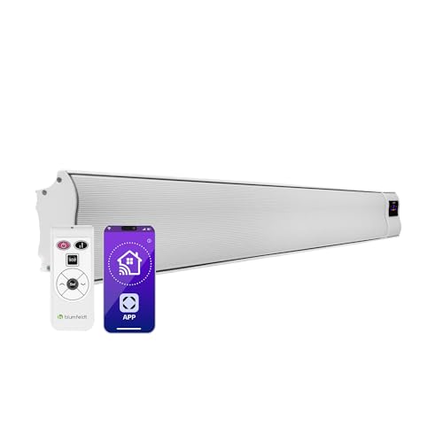 Klarstein Chauffage Electrique à Infrarouge, Chauffage de Jardin 3000W, App Smart WiFi, Télécommande, Minuterie, Affichage LED, Chauffage Exterieur Terrasse IP44, Chauffage d'Appoint Econome Sans CO2