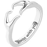 VILLCASE Anillo Ajustable de Cobre Color Blanco con Diseño de Corazón para Mujer Joyería de Moda para Adolescentes Regalo Elegante para Parejas Compromiso y Bodas
