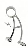 Stainless Steel 304 Bar & Floor Mount Combination Foot Rail Bracket ,Fits 50.8mm/2inch OD Bar Foot Rail Tubing Furniture Hardware with Screws (Sliver, 1Pack)