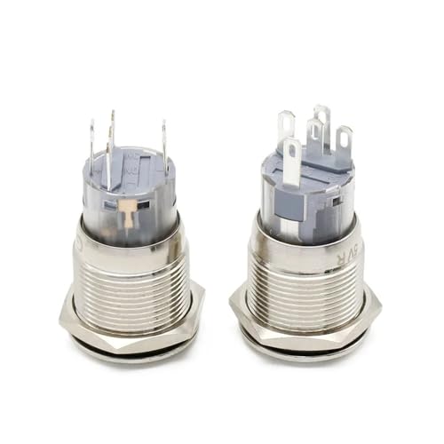 Interrupteur bouton métal 19mm étanche inox design pour tableau de bord